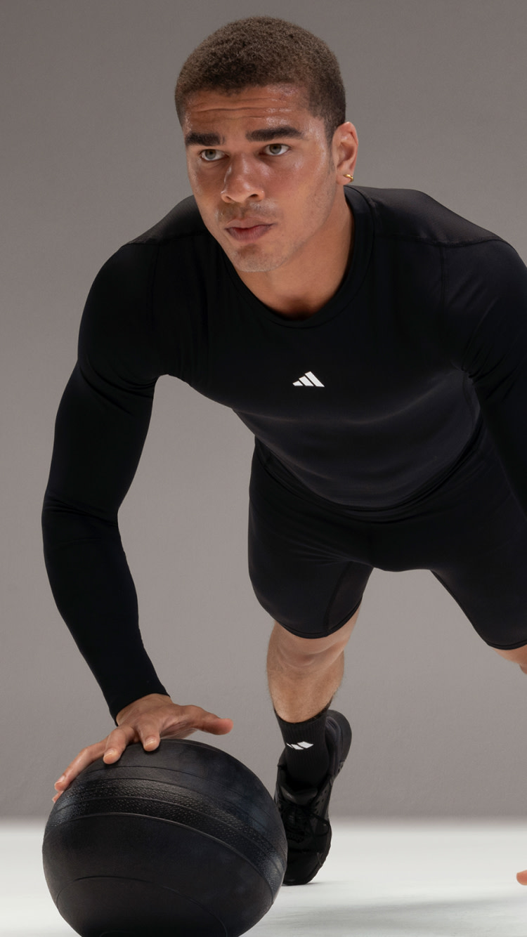adidas Techfit Compression Training Long Sleeve Tee - Black