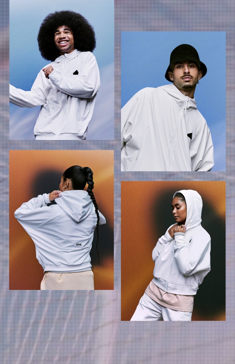 adidas Z.N.E. Woven Full-Zip Hooded Track Top - White