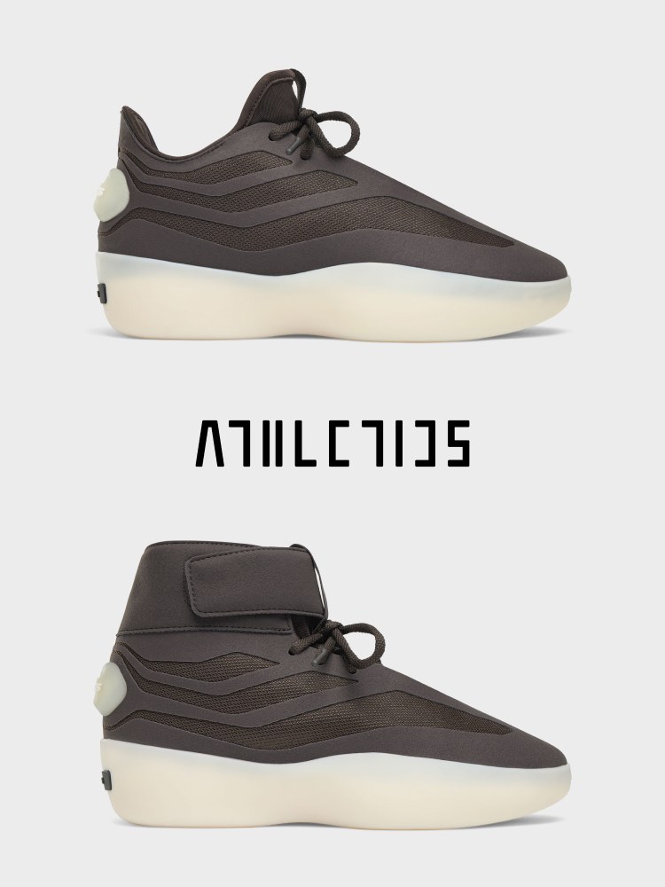Collage of dark brown shoes on beige background