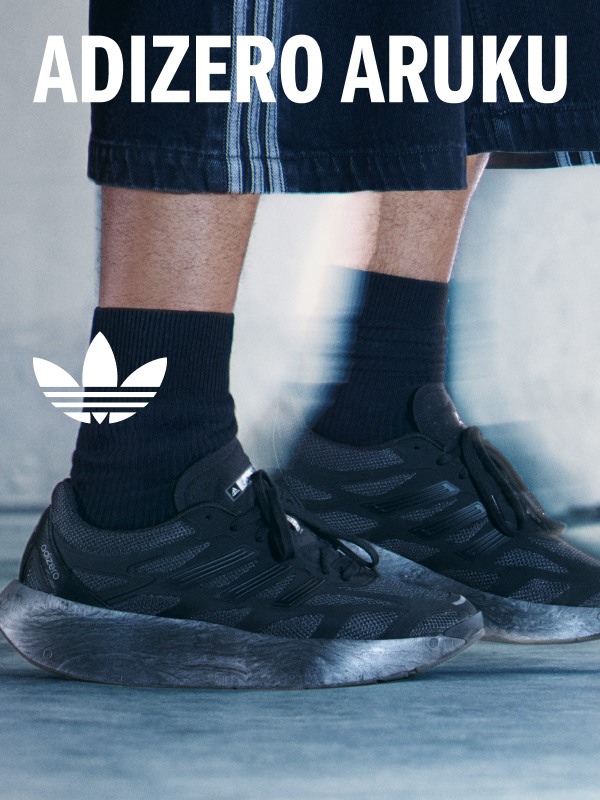 Animated image showcasing football star Rafael Leao, DJ Jordss wearing the adizero ARUKU shoes