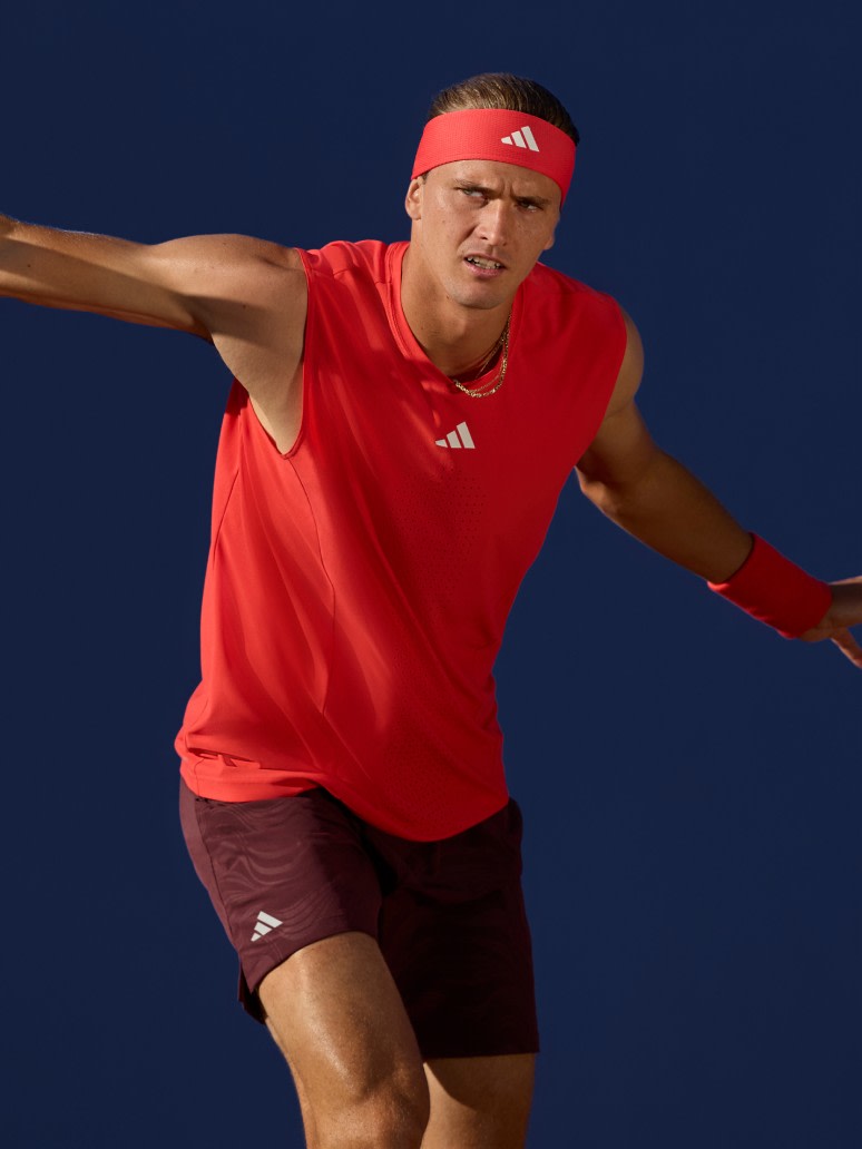 Alexander Zverev athlete wearing Melbourne Collection while playing tennis.