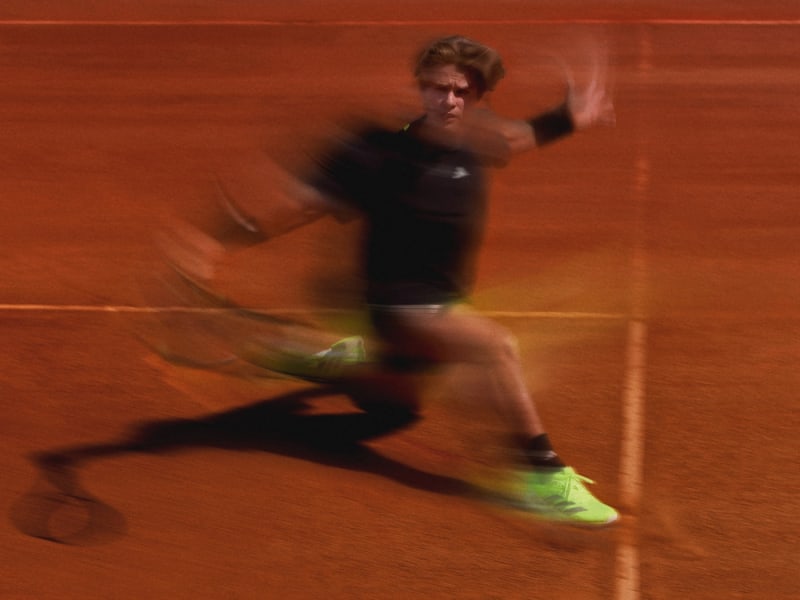 Blurred photo of Ashlyn Krueger playing tennis