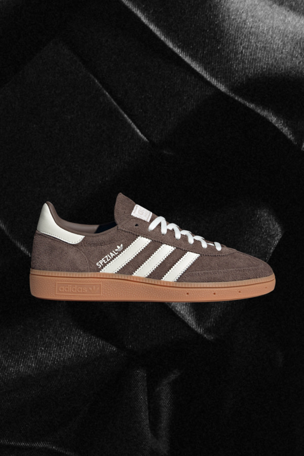 Side view of brown Spezial adidas sneaker.