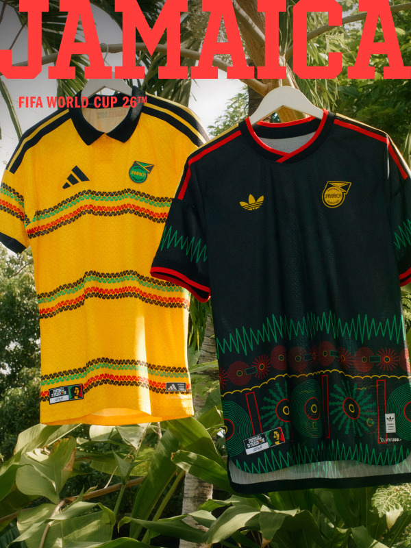 ジャマイカ代表ホーム&アウェイユニフォームをフィーチャーしたビジュアル