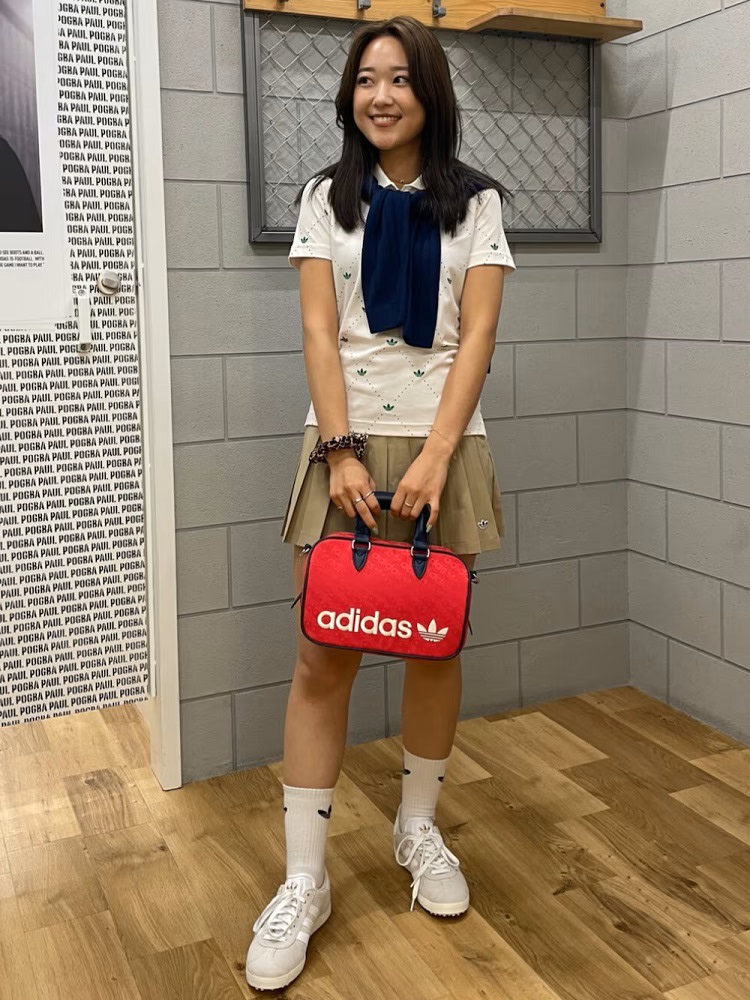 adidas GOLF【S】セットアップ エンボスポロ＆ストレッチスカート アディダス 【ゴルフ】4wayストレッチ プリーツロングスカート