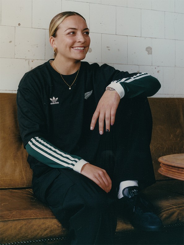 Renee in new zealand originals crop top at cafe