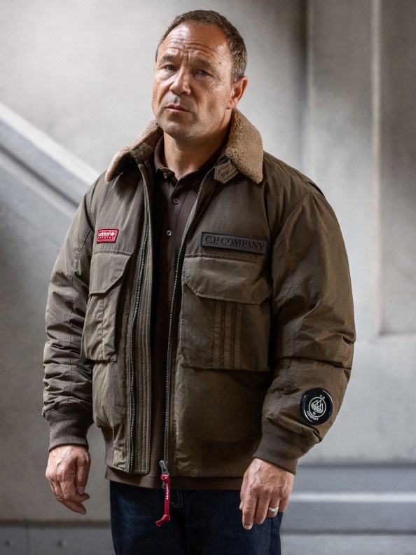 Stephen Graham wears the the latest adidas SPZL x C.P. Company apparel collection.