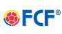 The image displays the logo of the Colombian Football Federation (FCF), featuring a red and yellow emblem against a blue background.