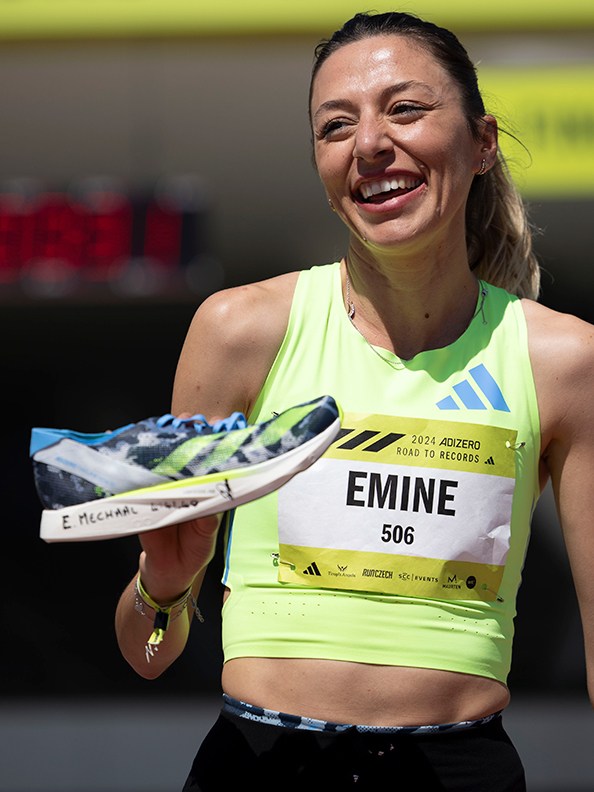 Collection of images showing runners in action.