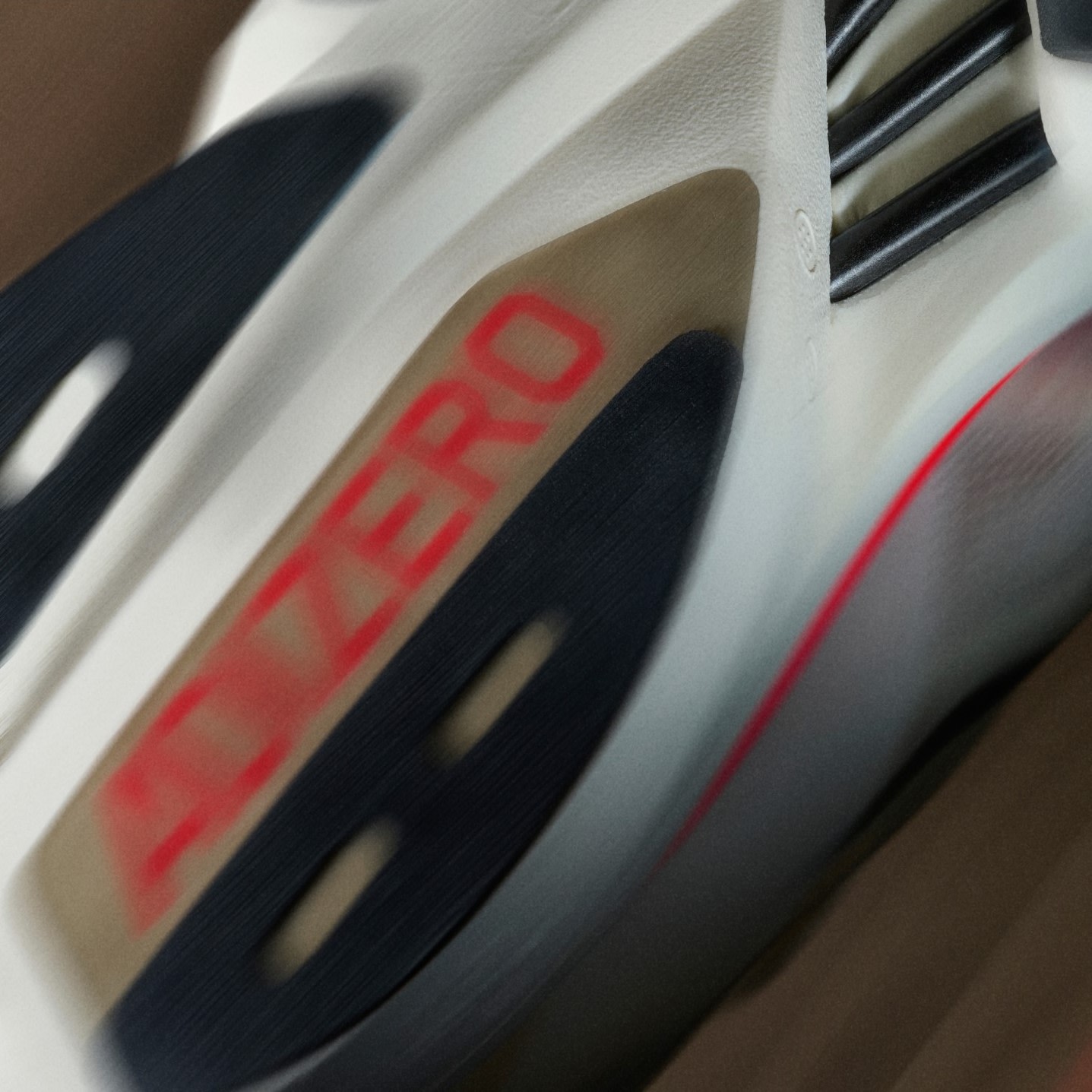 A close up of the new Adizero Adios Pro 3 midsole, showing the ENERGYRODS 2.0 that boost your performance.