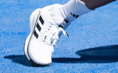 Focus on a padel shoe.