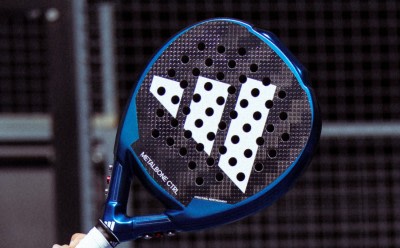 Focus on a padel racket.
