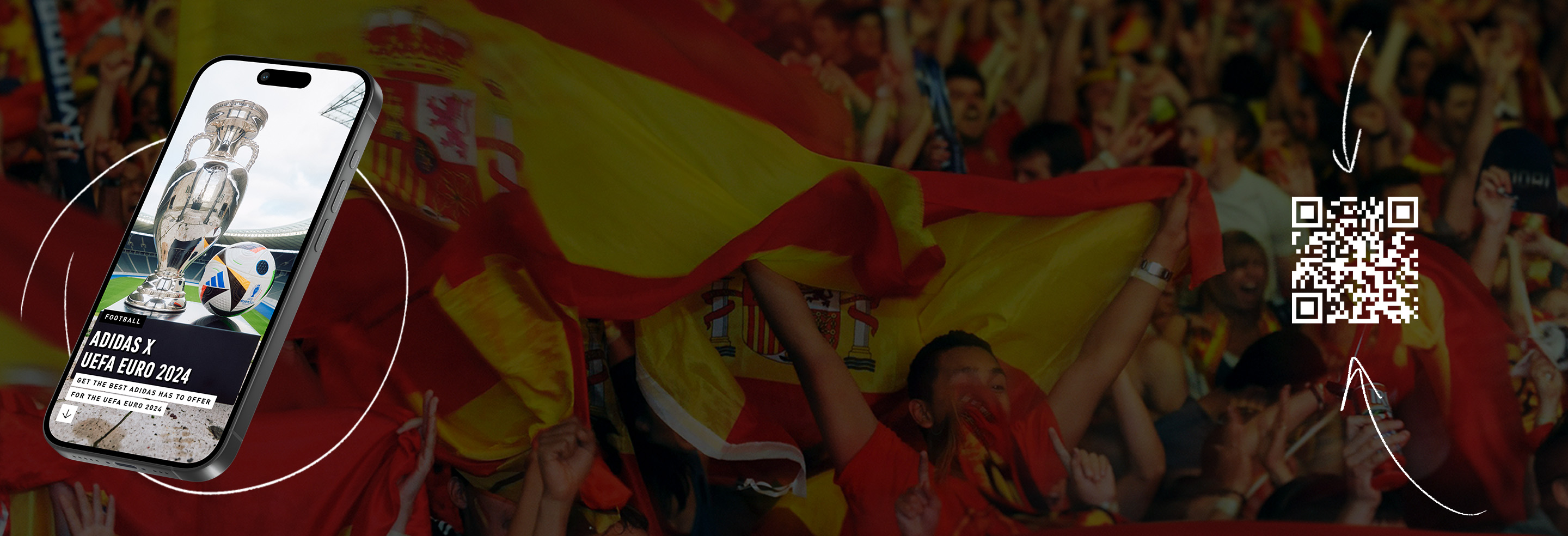 Visual composition featuring the new Spain x EURO 2024 App experience