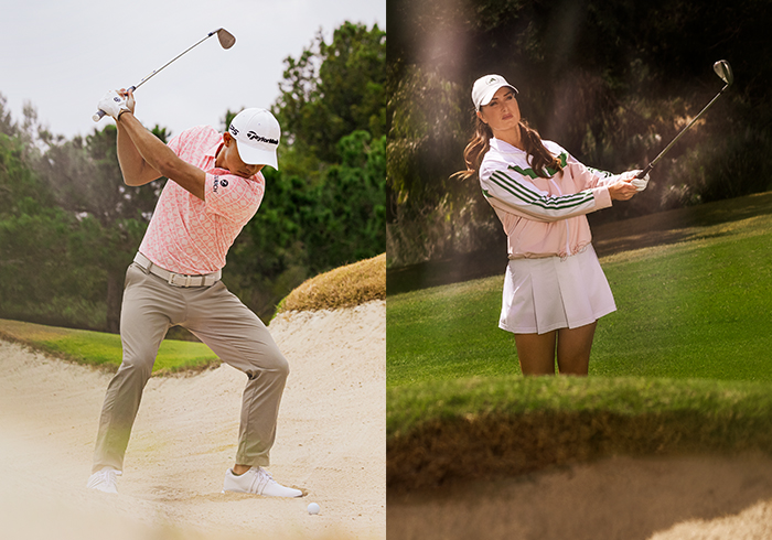 Two golfer play golf in Ultimate365 golf clothing.