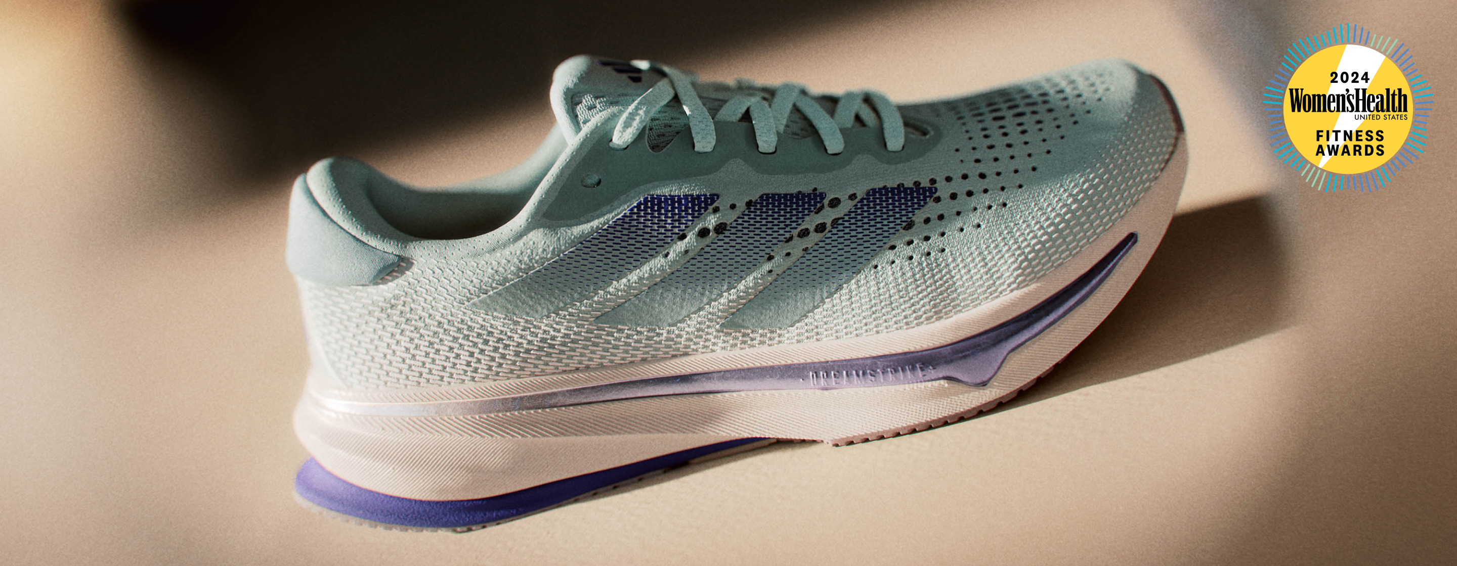 A close-up of the adidas Supernova Rise running shoe. 