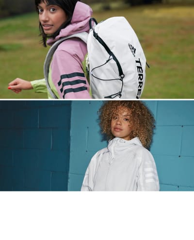 Image of people wearing new adidas TERREX mountain and city jackets.