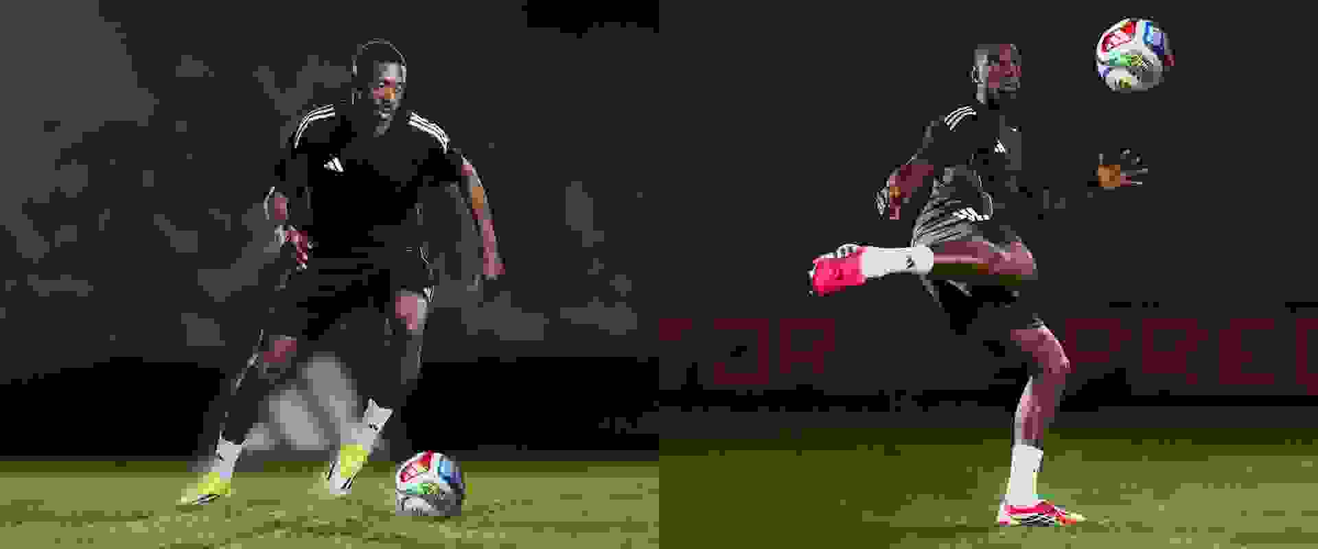 Deux personnes habillées en rouge et noir se tiennent debout sur un fond rouge et vert, tenant ce qui semble être du personnel cérémonial ou des matraques.