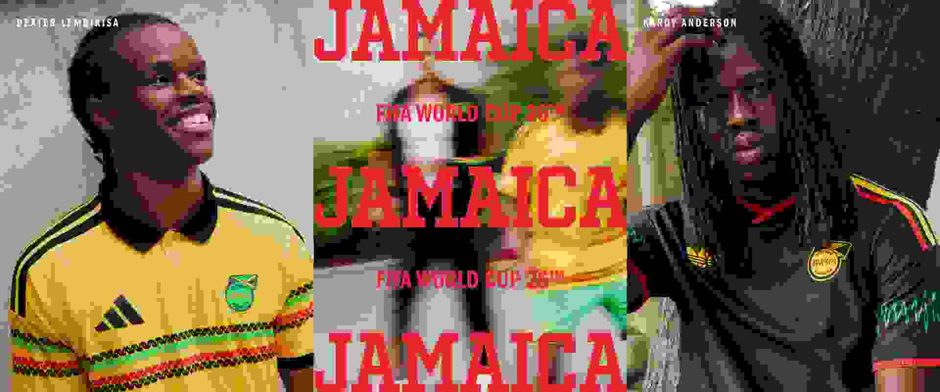 Visuell komposition av Jamaicas nya hemma- och bortaställ