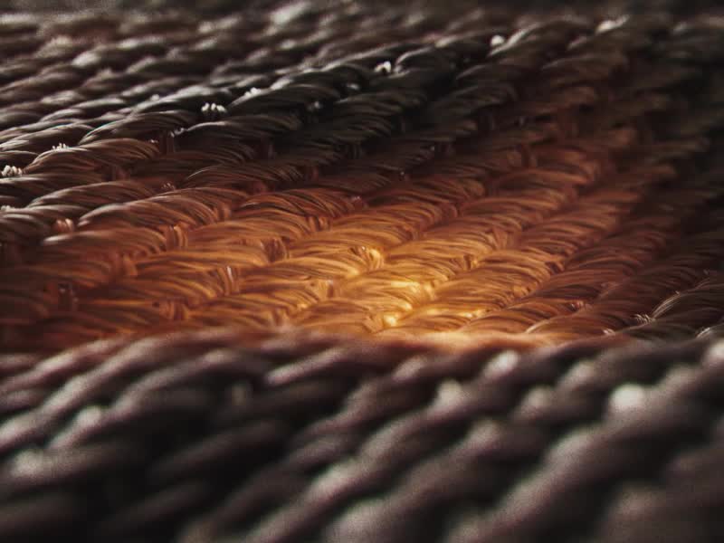 A dark, abstract background with a grid-like pattern in the foreground, creating a sense of depth and movement.