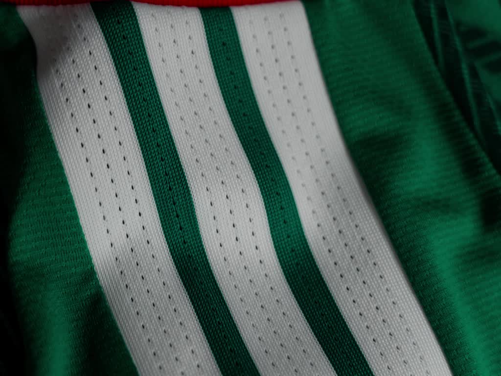 Visual composition featuring the Mexico FIFA World Cup 26™ Home Uniform