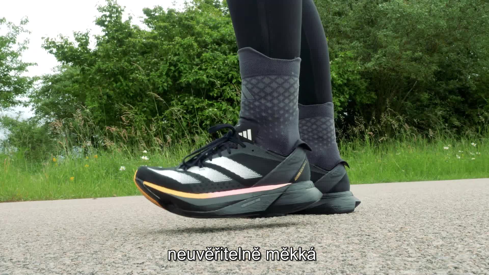 video showing technical aspects of the adios pro 3 shoe