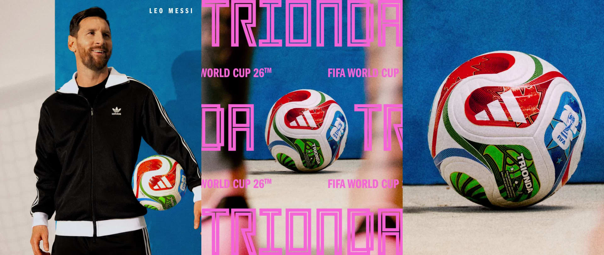 La imagen muestra a un hombre usando una chaqueta negra parado frente a un fondo con la palabra "Trionda" y varios balones de fútbol.