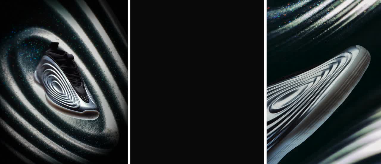 The image depicts a surreal, abstract composition featuring a grid of white, organic shapes against a dark, swirling background, creating a visually striking and captivating visual effect.