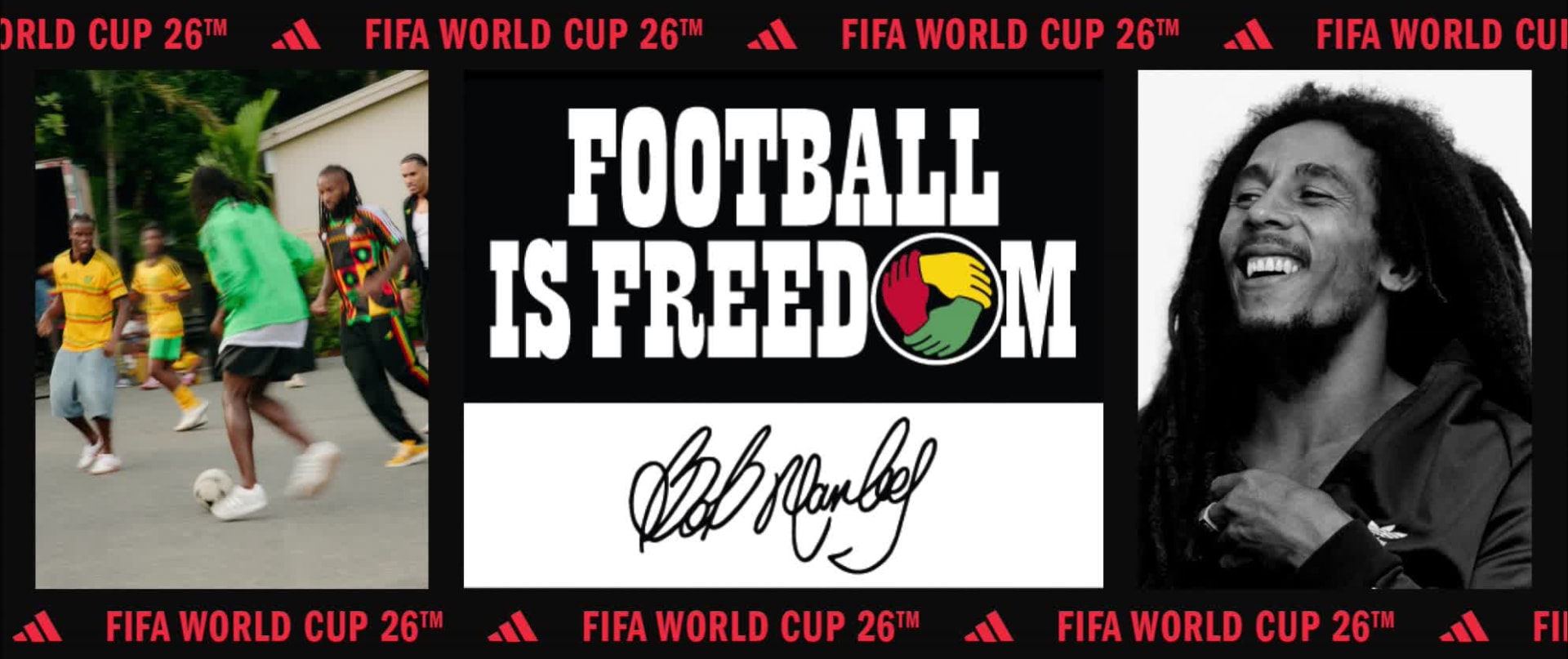 Visual composition featuring the new Jamaica Home and Away kits