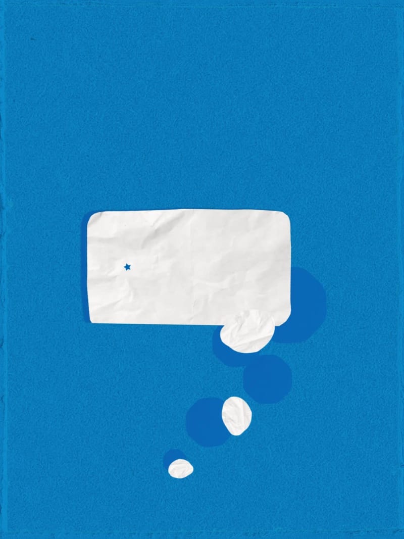Icon image of a white rectangle with three blue stars on a blue background