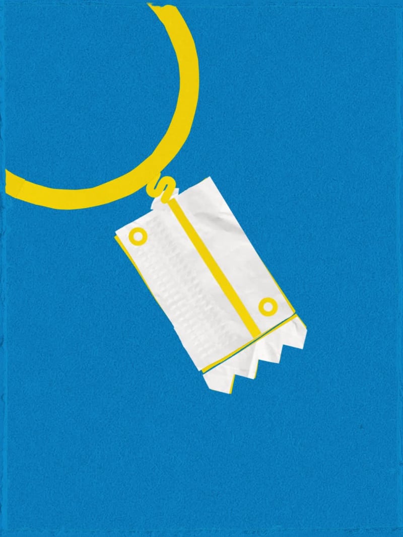 An image with blue background and with yellow discount icon on white rectangle sheet on it