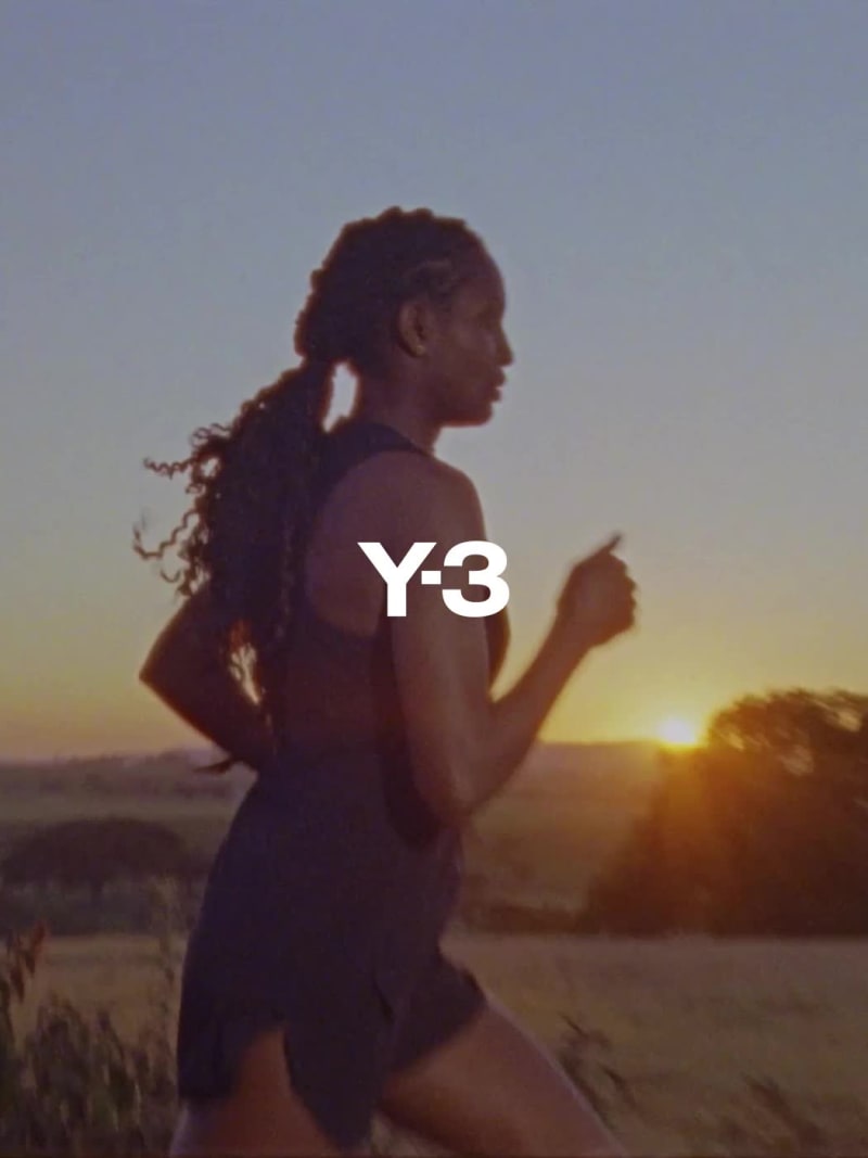A close up video of Tigst Assefa spotlighting the shorts from Y-3's ADIZERO Running collection.